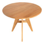 Τραπέζι Cadrada pakoworld teak ξύλο σε φυσική απόχρωση Φ80x76εκ - Image 4