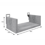 Ραφιέρα τοίχου Derva pakoworld σε cement γκρι απόχρωση 30x15x10cm - Image 3