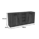 Μπουφές Doha pakoworld καρυδί με oak 180x45x80.5εκ - Image 4