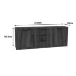 Μπουφές Doha pakoworld καρυδί με oak 210x45x80.5εκ - Image 4