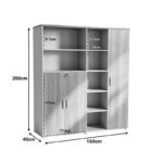 Βιβλιοθήκη γραφείου Stark pakoworld σε oak-μπεζ απόχρωση 160x40x200εκ - Image 4