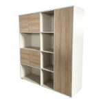 Βιβλιοθήκη γραφείου Stark pakoworld μπεζ oak 160x40x200εκ - Image 2