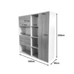 Βιβλιοθήκη γραφείου Stark pakoworld μπεζ oak 160x40x200εκ - Image 4