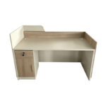 Γραφείο reception Stark pakoworld σε oak-μπεζ απόχρωση 160x60x105εκ - Image 2