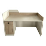 Γραφείο reception Stark pakoworld σε oak-μπεζ απόχρωση 180x60x105εκ - Image 2