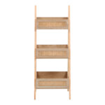 Ραφιέρα επιδαπέδια 3όροφη Scandy pakoworld mdf-rattan σε φυσική απόχρωση 44x37x110εκ - Image 4