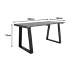 Τραπέζι Miles pakoworld μασίφ ξύλο ακακίας καρυδί 200x100x76εκ - Image 5