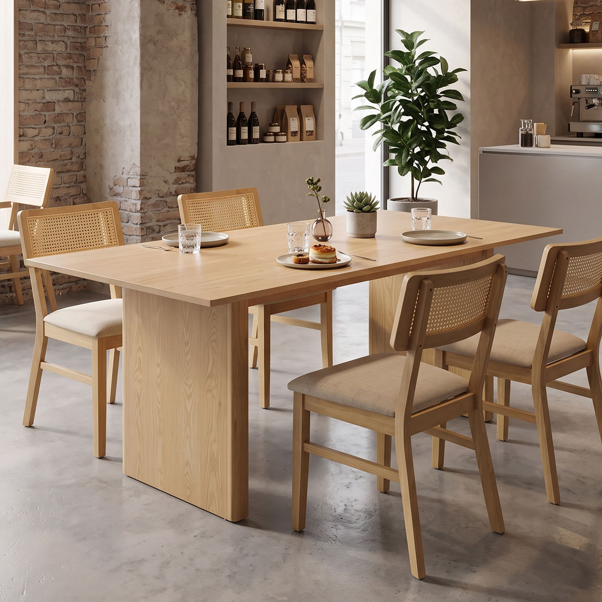 381-000019 Τραπέζι Eleganza pakoworld sonoma MDF 180x99x75,8εκ - Image 1