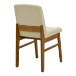 Καρέκλα Dalby pakoworld εκρού ύφασμα καρυδί rubberwood 50x45x85,5εκ - Image 2