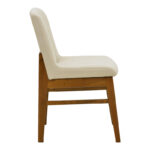 Καρέκλα Dalby pakoworld εκρού ύφασμα καρυδί rubberwood 50x45x85,5εκ - Image 3