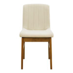 Καρέκλα Dalby pakoworld εκρού ύφασμα καρυδί rubberwood 50x45x85,5εκ - Image 4