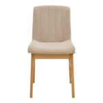 Καρέκλα Dalby pakoworld μπεζ ύφασμα sonoma rubberwood 50x45x85,5εκ - Image 4