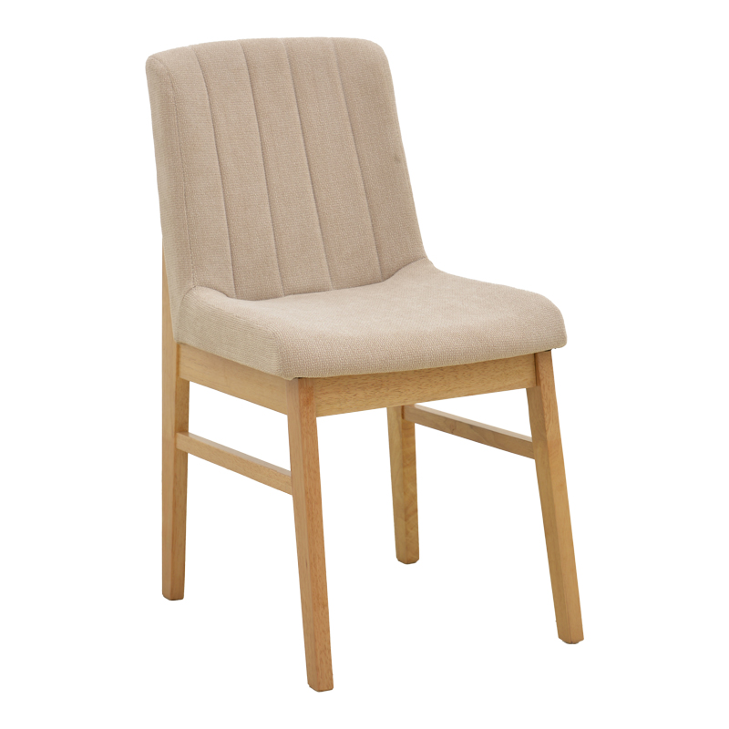 381-000021 Καρέκλα Dalby pakoworld μπεζ ύφασμα sonoma rubberwood 50x45x85,5εκ - Image 1