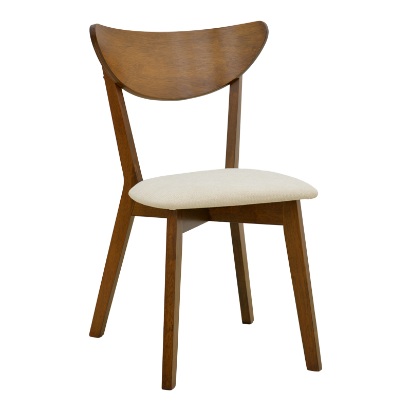 381-000022 Καρέκλα Canon pakoworld καρυδί rubberwood εκρού ύφασμα 43x52x83,5εκ - Image 1