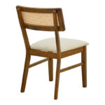Καρέκλα Raffles pakoworld καρυδί rubberwood με pe rattan και εκρού ύφασμα 47x48x83.5εκ - Image 2
