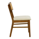 Καρέκλα Raffles pakoworld καρυδί rubberwood με pe rattan και εκρού ύφασμα 47x48x83.5εκ - Image 3