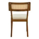 Καρέκλα Raffles pakoworld καρυδί rubberwood με pe rattan και εκρού ύφασμα 47x48x83.5εκ - Image 5