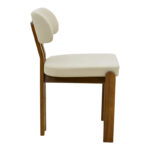 Καρέκλα Genoa pakoworld καρυδί rubberwood και εκρού ύφασμα 50x43x82εκ - Image 3