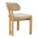 Καρέκλα Genoa pakoworld sonoma rubberwood και μπεζ ύφασμα 50x43x82εκ - Image 2