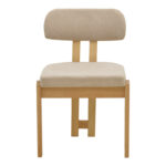 Καρέκλα Genoa pakoworld sonoma rubberwood και μπεζ ύφασμα 50x43x82εκ - Image 4