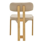 Καρέκλα Genoa pakoworld sonoma rubberwood και μπεζ ύφασμα 50x43x82εκ - Image 5