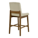 Σκαμπό μπαρ Dalby pakoworld καρυδί rubberwood και εκρού ύφασμα 50x45x102,5εκ - Image 2