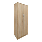 Ντουλάπα δίφυλλη Athos pakoworld σε Sonoma απόχρωση 80x42x180εκ - Image 2