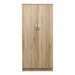Ντουλάπα δίφυλλη Athos pakoworld σε Sonoma απόχρωση 80x42x180εκ - Image 5