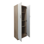 Ντουλάπα δίφυλλη Athos pakoworld σε sonoma-λευκή απόχρωση 60x42x180εκ - Image 3