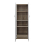 Ντουλάπα δίφυλλη Athos pakoworld σε sonoma-λευκή απόχρωση 60x42x180εκ - Image 4