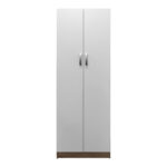 Ντουλάπα δίφυλλη Athos pakoworld σε sonoma-λευκή απόχρωση 60x42x180εκ - Image 5
