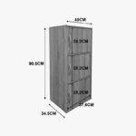 Ντουλάπι-στήλη Soline pakoworld ανοιχτό γκρι 40x34.5x90.5εκ - Image 5