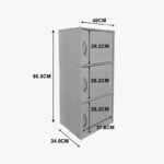 Ντουλάπι-στήλη Soline pakoworld λευκό 40x34.5x90.5εκ - Image 6