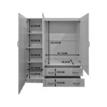 Ντουλάπα τρίφυλλη με 2 συρτάρια Alvia pakoworld sonoma 150x51x180εκ - Image 5