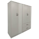 Ντουλάπα τετράφυλλη Athos pakoworld λευκή 160x42x180εκ - Image 3