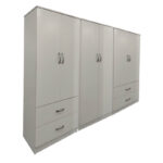Ντουλάπα εξάφυλλη Athos pakoworld λευκή 240x42x180εκ - Image 3