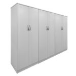 Ντουλάπα εξάφυλλη Athos ΙΙ pakoworld λευκή 240x42x180εκ - Image 2
