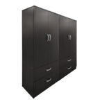 Ντουλάπα τετράφυλλη με συρτάρια Athos pakoworld wenge 160x42x180εκ - Image 2