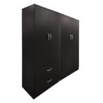 Ντουλάπα τετράφυλλη Athos pakoworld wenge 160x42x180εκ - Image 2