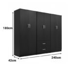 Ντουλάπα εξάφυλλη Athos Ι pakoworld wenge 240x42x180εκ - Image 4