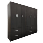 Ντουλάπα εξάφυλλη Athos pakoworld wenge 180x42x180εκ - Image 2