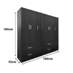 Ντουλάπα εξάφυλλη Athos pakoworld wenge 180x42x180εκ - Image 4