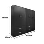 Ντουλάπα πεντάφυλλη Athos pakoworld wenge 170x42x180εκ - Image 4