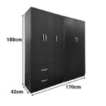 Ντουλάπα πεντάφυλλη Athos Ι pakoworld wenge 170x42x180εκ - Image 4