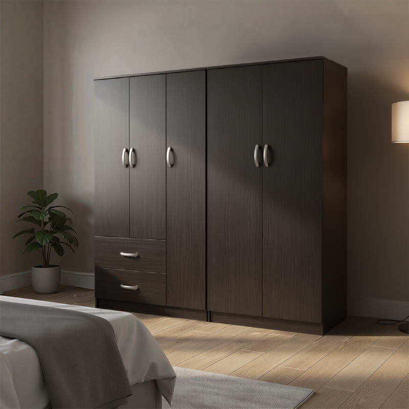 383-000197 Ντουλάπα πεντάφυλλη Athos Ι pakoworld wenge 170x42x180εκ - Image 1