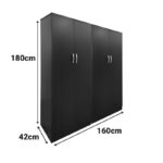 Ντουλάπα τετράφυλλη Athos Ι pakoworld wenge 160x42x180εκ - Image 4