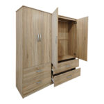 Ντουλάπα τετράφυλλη με συρτάρια Athos pakoworld sonoma 160x42x180εκ - Image 2