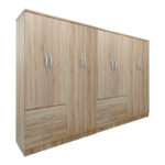 Ντουλάπα οχτάφυλλη Athos pakoworld sonoma 241x42x181εκ - Image 2