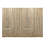 Ντουλάπα οχτάφυλλη Athos pakoworld sonoma 241x42x181εκ - Image 3