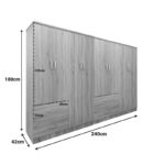 Ντουλάπα οχτάφυλλη Athos pakoworld sonoma 241x42x181εκ - Image 4